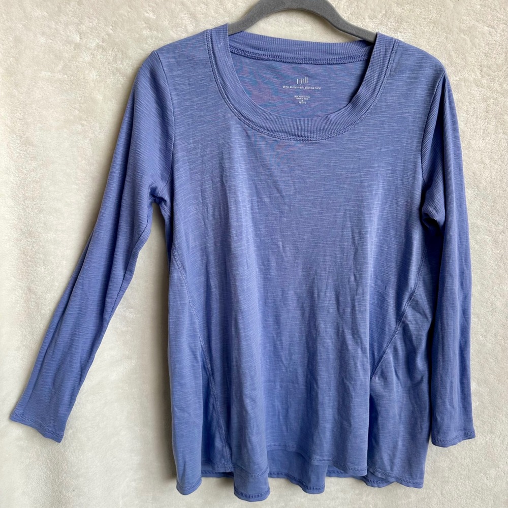 J.Jill Pure Jill Pima Cotton Elliptical Tunic Scoop Neck Periwinkle SP